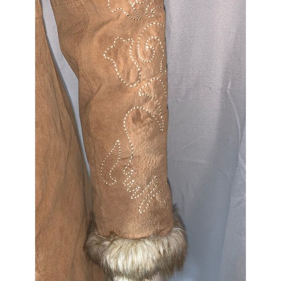 SOLD Vintage 90’s Y2K Tan Leather Penny Lane Coat Medium - Picture 3 of 13